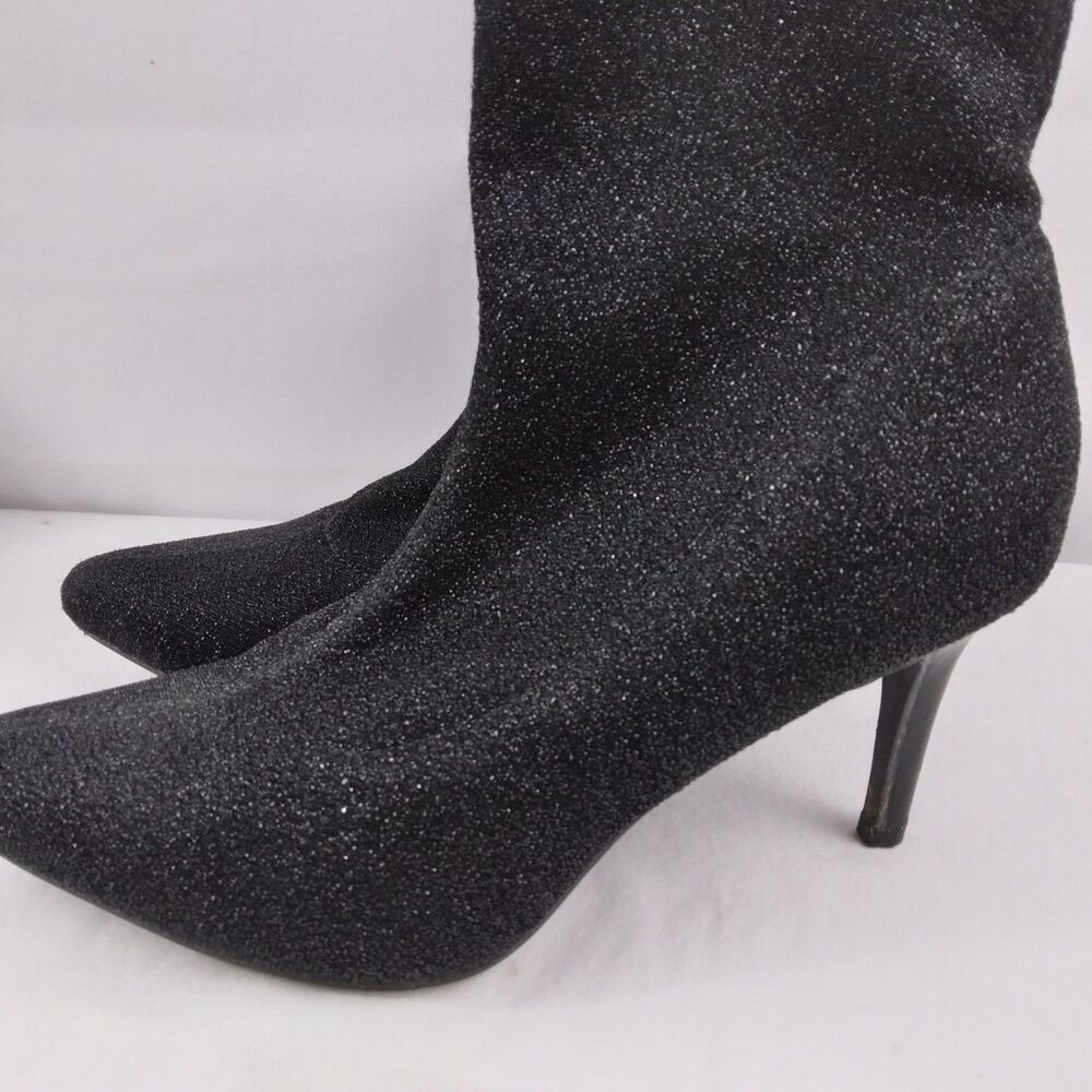 Jones New York Marcia Black Glitter Ankle Boots Witchcore Womens Size 7 - Picture 7 of 14